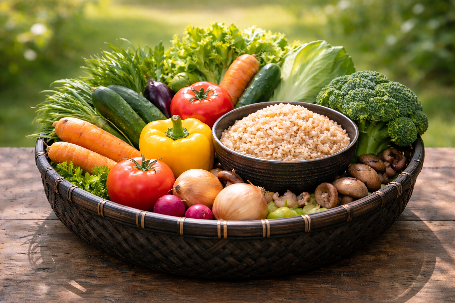 専属農家の食品を食卓に